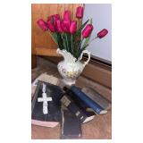 Vintage pitcher , Bibles