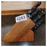 Knives with storage block