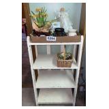 Box miscellaneous, wooden shelf  36 in tall