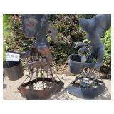(2) metal lawn ornaments