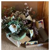 Vases, decor, and artificial flowers