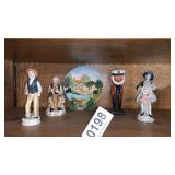 Figurines and decorative plate