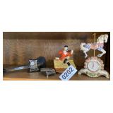 Carousel clock, musical figurine and more