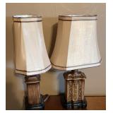 (2) Small table lamps, 14" H