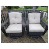(2) Swivel rocker patio chairs