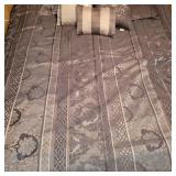 Bedspread, pillow shams and (3) decorative