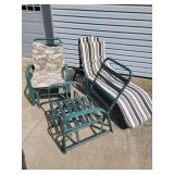 (2) patio gliders and lounger
