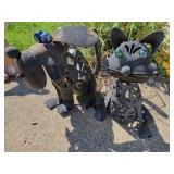 (2) metal lawn decorations