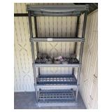 Plastic shelf and solar lights