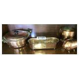 Copper bowl, piggy bank, serving dish