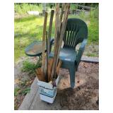 (3) patio chairs, table and more