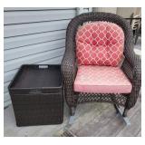 Patio rocking chair and table storage