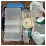 Plastic storage containers,  water jug, covers