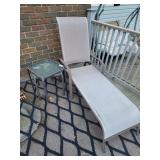 Patio lounger and (2) tables