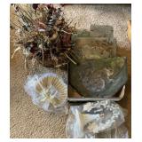 Painted slate wall hangings, cake toppers, flower