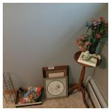 Wood plant stand, deer pics, shave set and more