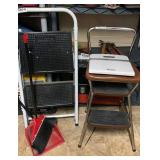 Scale and (2) step stools