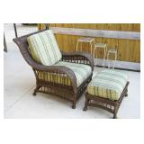 Resin Wicker Chair & Ottoman