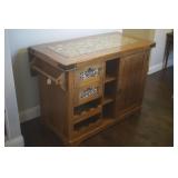 French Oak Sideboard Island w/ 3 Drawers