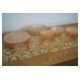 Pink Depression Glassware 9 pcs