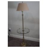 Brass & Glass Floor Lamp  58"  26 lbs