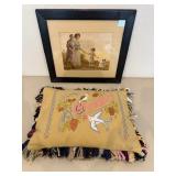 Hand Stitched I love Grandma Pillow & Framed