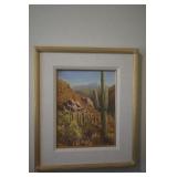 Solo Saguaro Signed & Numbered Oil on Board