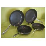 4 Pc  All Clad 8" - 8.5" - 10" & 10.5" Skillets