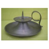 Vintage Chamber Stick/ Candle Holder "Heavy Pewter