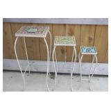 3 Tile Top Plant Stands