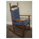 Oak Rocker w/ Cushions 42 x 24 x 30