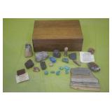 Rock & Mineral Collection, Wood Collection Box,