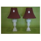 Pair of Marble Lamps 25"  - 10 lbs each