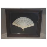 Framed Celluloid Fan  10" x 12"