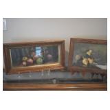2 Pc Framed Fruit Under Glass