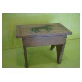 Wooden Stool w/ Horse 11 x 16 x 9.5