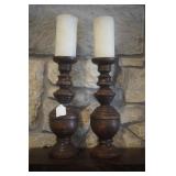 Wood Candle Sticks  14"