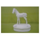 Vintage German Porcelain White Horse Ashtray