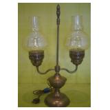 Double Arm Brass Lamp 20"