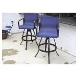 2 Swivel Bar Stools - Alum Frame