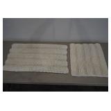 2 Cream Plush Bath Rugs