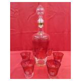 Cranberry Glass Decanter Set
