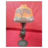 Handle Style Lamp w/ Reverse Painted Globe 15"