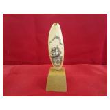 Scrimshaw Whale Tooth w/ Carving of a