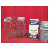 2 Ball Mason Blue Jars w/ Zinc Lids, 12 Ball Zinc
