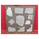 10 Printing Press Plates - Mounted & Ready to Hang