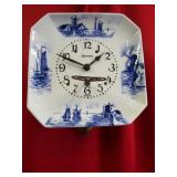 Vintage Delft Blue & White Porcelain Wall Clock
