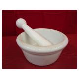 Vintage White Porcelain Mortar & Pestle