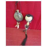 Pottery Art Canteen & Native American Gourd Rattle