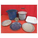 7 Enamelware  "Blue Gray"